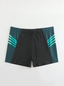 Manfinity Bañadores de natación ceñidos con cordón y contraste de colores para hombre tallas grandes de verano - Multicolor - Ver 4