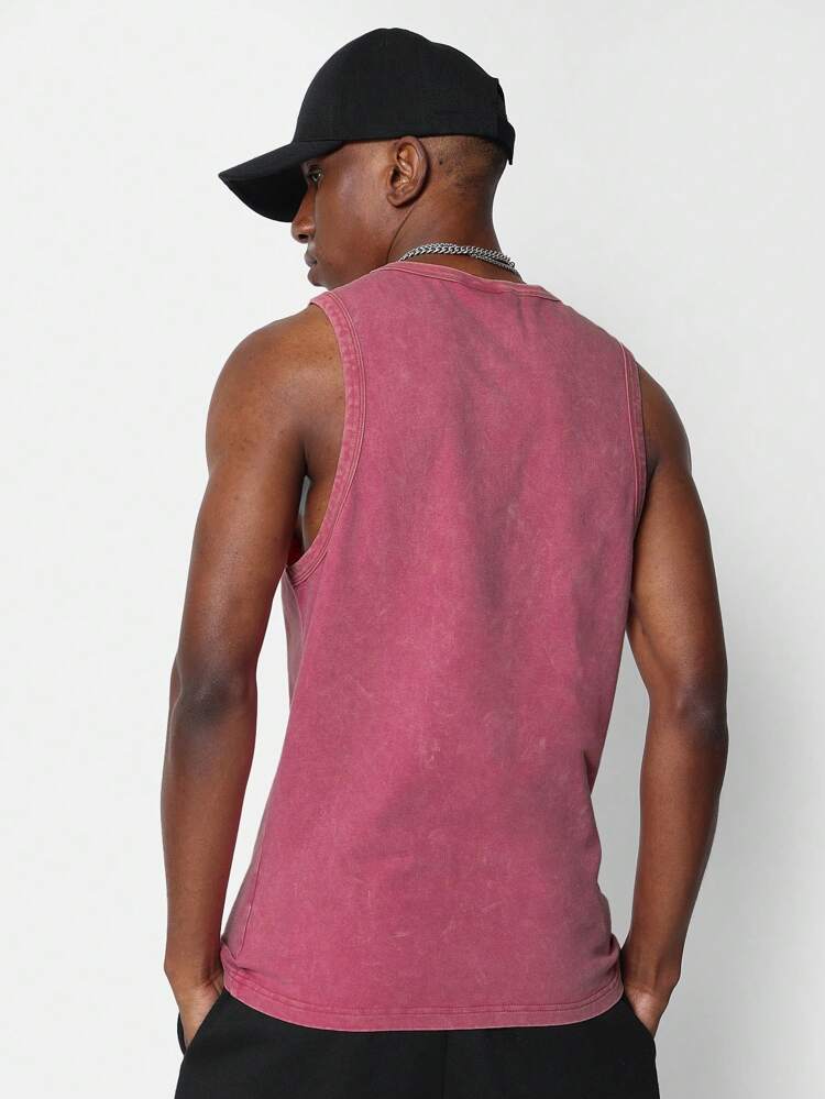 Washed Tank Top With Club Graphic Print