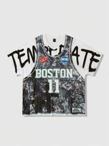 ROMWE MEN Street Life Camiseta de manga corta con estampado de estilo callejero y manga de murciélago para hombres, adecuada para uso diario en primavera y verano, escuela, Halloween