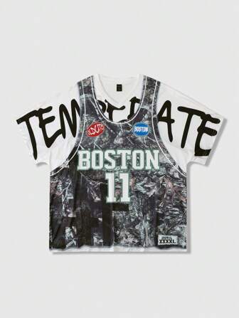 Street Life Camiseta de manga corta con estampado de manga de murciélago, estilo callejero para hombres, adecuada para uso diario en primavera y verano, escuela