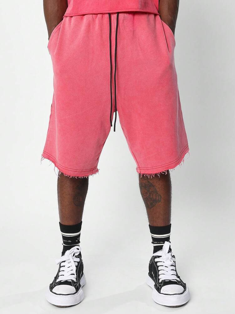 Washed Boxy Fit Raw Edge Crop Tank Top And Jort With Small Graphic Print 2 Piece Set