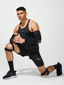 Gym Rark Boyfriend Style Men's Simple Print Casual Sports Shorts Sweat Pants Black Shorts - Black - View 4