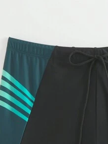 Manfinity Bañadores de natación ceñidos con cordón y contraste de colores para hombre tallas grandes de verano - Multicolor - Ver 5