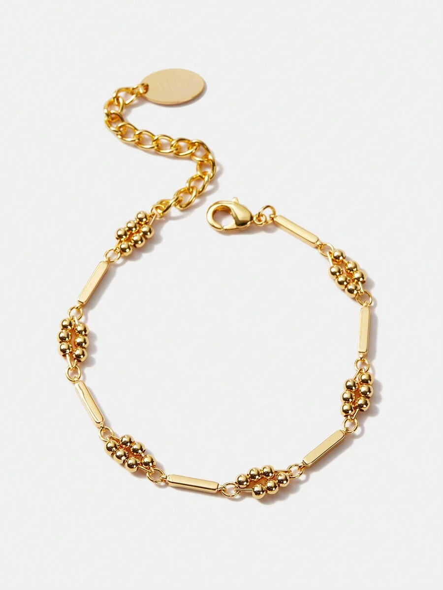 MOTF PREMIUM 18K 镀金串珠链环手链 - 金黃色 - 查看 1