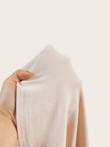 SHEIN BASICS Camiseta De Cuello Redondo De Manga Larga - Beis - Ver 6