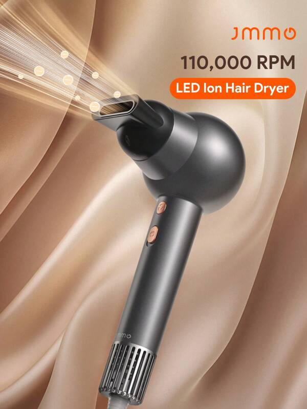JMMO Hair Dryer,High-Speed Hair Dryer With Negative Ionic Blow Dryer With 110,000 RPM Brushless Motor For Infinitely Adjustable Temperature And Speed& Low Noise,Fast Drying,Beauty & Personal Care Necessary Instruments - EU Plug