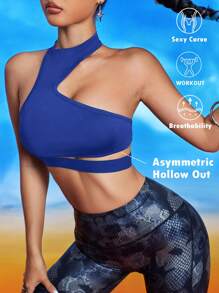 Innovista Camiseta deportiva de manga corta asimétrica, ropa deportiva diaria de soporte medio para yoga, pilates, HIIT, entrenamiento, oficina al gimnasio, running, boxeo, ropa de ejercicio de otoño, ropa de entrenamiento de otoño e invierno, diseño a rayas, movimiento cómodo, funcional, cardio, ejercicio, saludable, utilitario, elegante - azul real - Ver 13