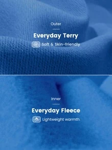 GLOWMODE Quần chạy bộ bằng vải cotton pha lông cừu ấm cúng hai bước hai tông màu - Màu xanh lam - Xem 3