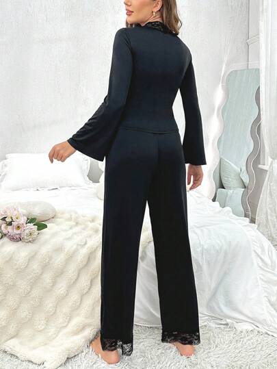 Ladies Kanten Pajama Set Fall Clothes view 2