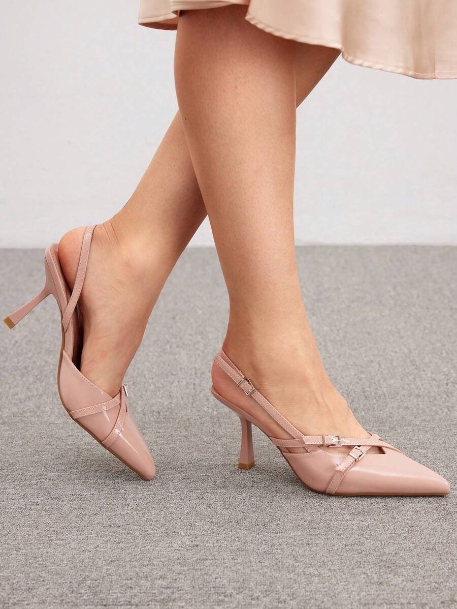 CUCCOO BIZCHIC Women's Fashion Ankle Strap Thin High Heel Sandals Vacation Shoes Summer Elegant SandalsSexy Party Baddie Chic Gorgeous Style Christmas Fall New Year Holiday - Apricot - View 1
