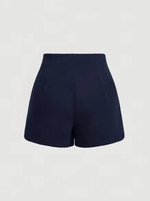 SHEIN MOD Quần short buộc dây chéo Black Date Night - Màu xanh hải quân - Xem 2