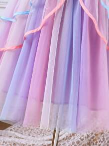 Girls Sleeveless Floral Embroidered Tulle Evening Dress, Flower Girl Wedding Party Gown For Junior Bridesmaids, Piano Recital & Pageant Performance
