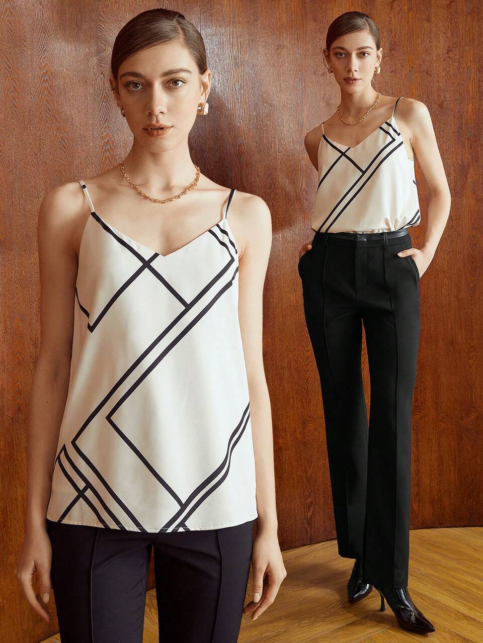 STRAIGHT FIT PRINTED CAMI TOP