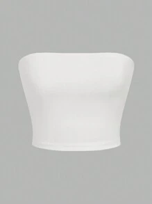 SHEIN EZwear 3 件套女士休闲无袖修身短款黑白抹胸，夏季 - 彩色 - 查看 7