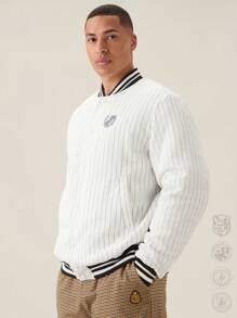 Manfinity VCAY Men Striped Loose Fit Padded Coat, Back To School, For Fall Winter - Multicolor - View 5