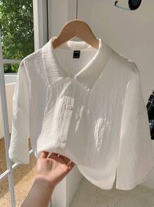 Comfortcana Plus Size Women's Short White Shirt