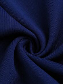 SHEIN Unity Pantalones acampanados con lazo envolvente y calado para mujer - Azul Marino - Ver 5