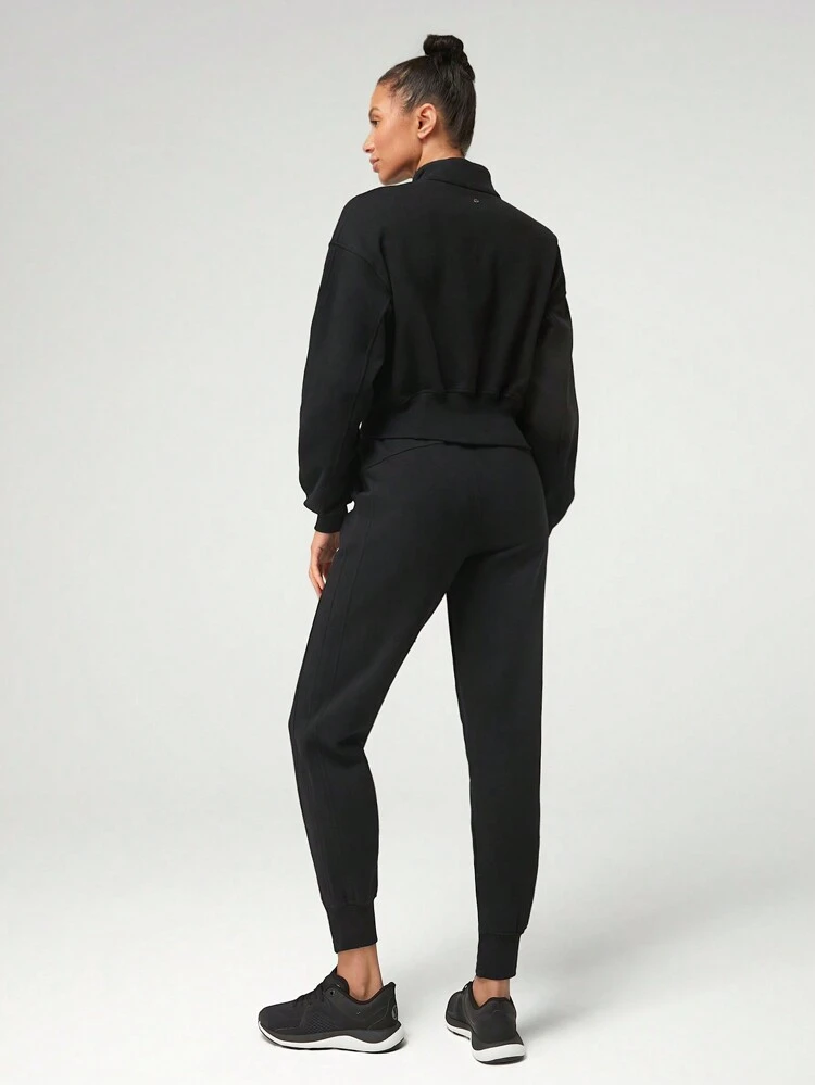 Everyday Fleece Stand-Up Collar Half-Zip Corset Long Sleeve Sweatshirt Daily Casual Fall Winter
