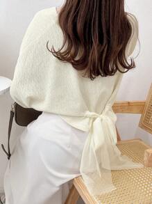 FRIFUL Chaqueta de manga larga de unicolor con lazo en la cintura y lazo en el frente, primavera y otoño, para mujer