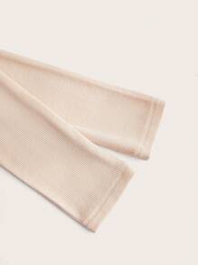 SHEIN BASICS Camiseta De Cuello Redondo De Manga Larga - Beis - Ver 5