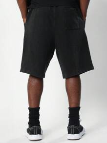 SUMWON Pantalones cortos vaqueros de tiro bajo con elástico - Negro - Ver 4