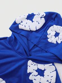 PAVTROS Áo hoodie in chữ bằng xốp cho nam, thời trang đường phố kiểu Mỹ, họa tiết, tay dài, quà tặng bạn trai - Màu xanh lam - Xem 4
