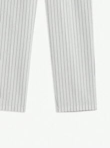 Manfinity VCAY Nam Easy Care Slim Fit Giữa Eo Thẳng Quần Sọc Trắng Thường Ngày, Thích Hợp Cho Xuân Hè - Đen và trắng - Xem 5