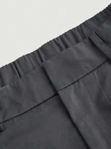 SHEIN MOD 灰色褶皱学院风西装裤，返校，教师上衣，90 年代，校服 - 灰色 - 查看 3