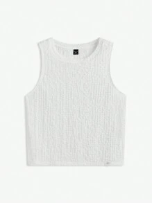 Manfinity VCAY Men's Knitted Sleeveless Slim-Fit Casual Tank Top With Round Neckline, Suitable For Summer