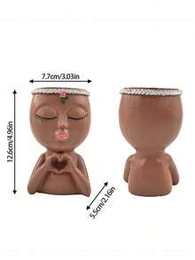 1入創意閉眼女孩娃娃花盆，可愛人物設計花瓶，節慶家居裝飾，萬聖節裝飾，聖誕節裝飾，秋季裝飾，房間裝飾，廚房裝飾，夏季裝飾，牆面裝飾，家居裝飾，臥室裝飾 - 多色 - 查看 10