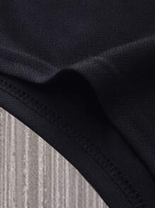 Manfinity Homme Plus Size Men's Summer Solid Color Button-Front Hooded Casual Top - Black - View 6