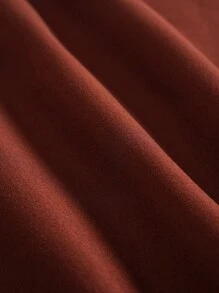 SHEIN Slayr Plus Size Women Plain Minimalist Daily Wear Crew Neck Sweatshirt - Brown - View 8