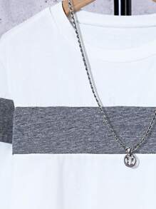 SHEIN Camiseta térmica com camada de base elástica de malha casual para meninos pré-adolescentes