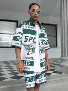 PAVTROS Bộ áo sơ mi nam dạo phố rộng rãi - Nhiều màu - Xem 1