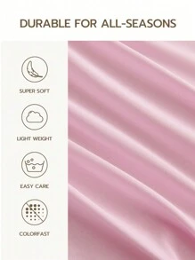 1pc Pink Super Soft Plain Pillowcase Lightweight Bedding Envelope Closure Solid Color Bed Pillow Cover, For Bedroom - Pink - View 5