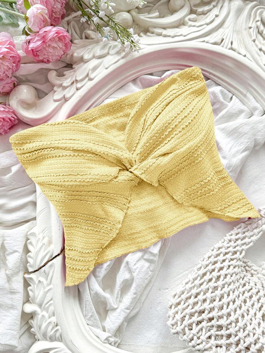 Soleia 女士度假纹理扭纹设计针织吊带背心，可内穿或外穿，返校服装