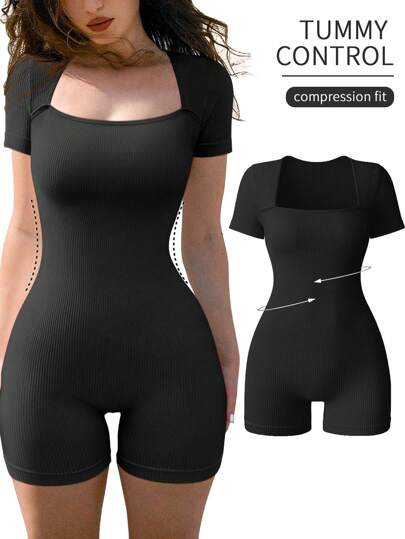 Gameset SHEIN Sport Seamless Ribbed High Elasticity Yoga Sports Jumpsuit