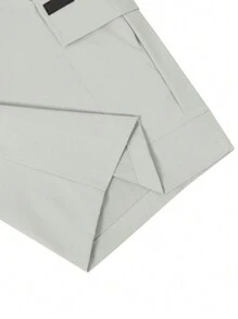 Manfinity Homme Men Loose Fit Flap Pocket Drawstring Waist Cargo Shorts, Men Cargo Shorts, Streetwear Men Shorts, Grey Shorts For Men, Men's Casual Shorts - Light Grey - View 7