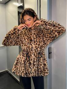 SHEIN EZwear Veste en velours côtelé à blocs de couleurs pour femme, coupe régulière, pour début d'automne