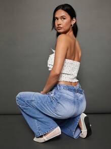 WESTFADE Pantalones vaqueros rectos de tela vaquera de algodón premium - Lavado ligero - Ver 6