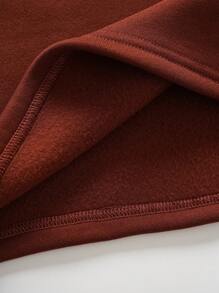 SHEIN Slayr Plus Size Women Plain Minimalist Daily Wear Crew Neck Sweatshirt - Brown - View 6