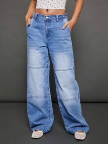 WESTFADE Pantalones vaqueros rectos de tela vaquera de algodón premium - Lavado ligero - Ver 8