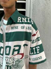 PAVTROS Bộ áo sơ mi nam dạo phố rộng rãi - Nhiều màu - Xem 7