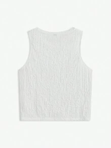 Manfinity VCAY Men's Knitted Sleeveless Slim-Fit Casual Tank Top With Round Neckline, Suitable For Summer