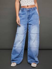 WESTFADE Pantalones vaqueros rectos de tela vaquera de algodón premium - Lavado ligero - Ver 5