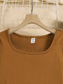 适合少女、假日、夏季、旅行的花卉印花连衣裙 - 咖啡棕 - 查看 6