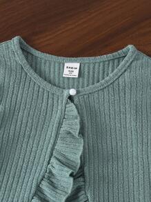 SHEIN Girls'  Floral Dress And Cardigan Jacket 2pcs/Set - Multicolor - View 3