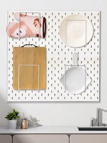 SHEIN Basic living 1 件多功能釘板配件字母夾掛鉤,用於在釘板上整理工具廚房用具,牆壁收納件,工藝品整理,裝飾品展示,（白色） - 白色 - 查看 5