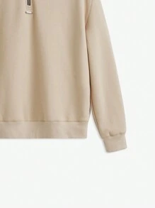 Mainfolk Men's Knitted Casual Quarter Zip Pullover Sweatshirt, Suitable For Autumn And Winter - Apricot - View 4