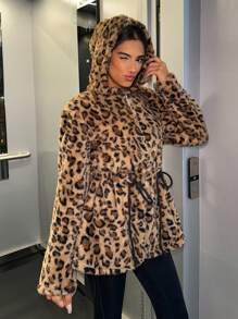SHEIN EZwear Veste en velours côtelé à blocs de couleurs pour femme, coupe régulière, pour début d'automne